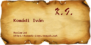 Komádi Iván névjegykártya